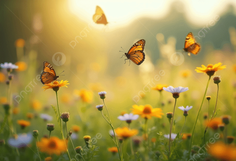 pngtree-butterflies-in-a-meadow-of-flowers-at-sunset-creating-warm-atmosphere-picture-image_16602812